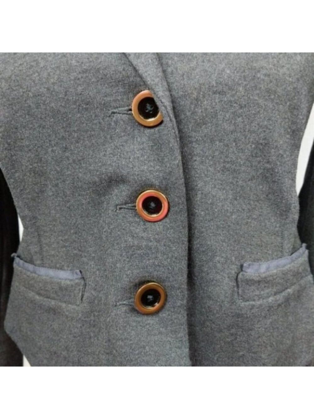 Marc By Marc Jacobs Cropped Gray Blazer S - Picture 3 of 8
